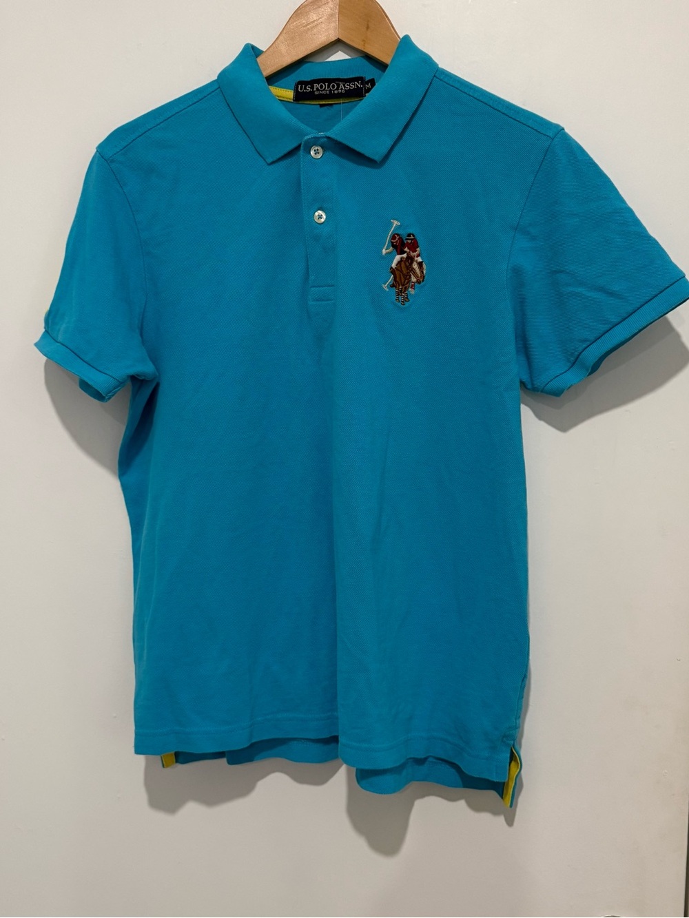 U.S. Polo Assn. Men’s M Turquoise Blue Polo Shirt Embroidered Polo Player